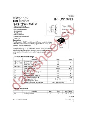 IRFD310PBF datasheet  